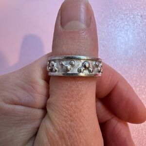 Vintage Disney Sterling Silver Mickey Mouse Bubble Band Ring 925